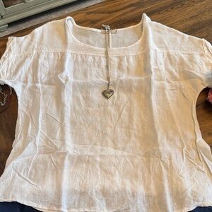 Linen White Women's Top